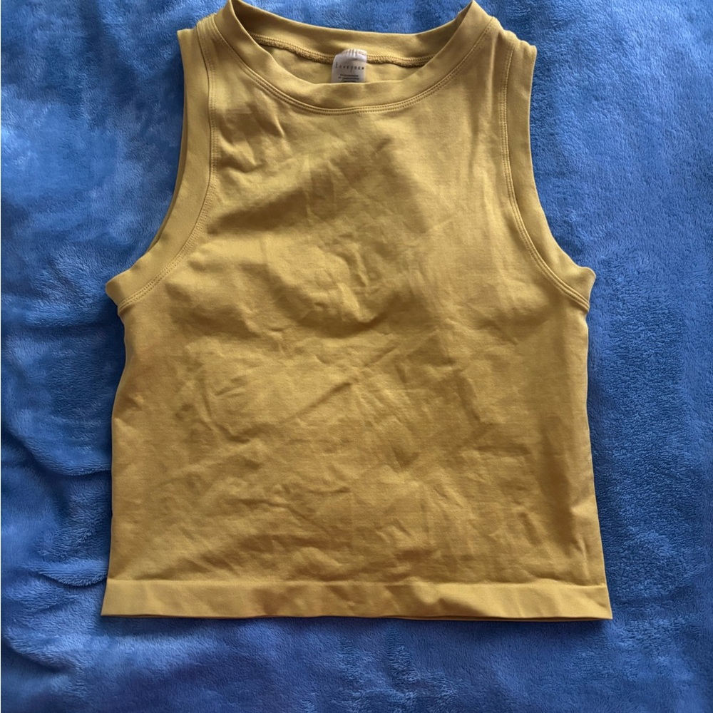 Yellow Sleeveless Crop Top